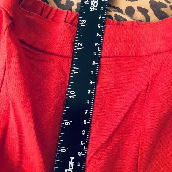 CALI 1850 large red linen look wide slit leg pant wrap effect NWOT - Picture 2 of 16